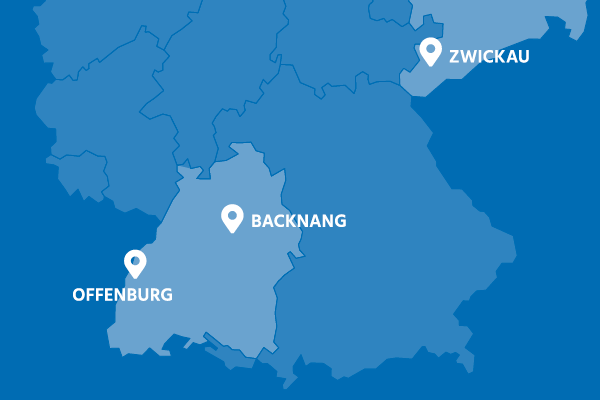Standorte Baden-Württemberg: Backnang und Offenburg